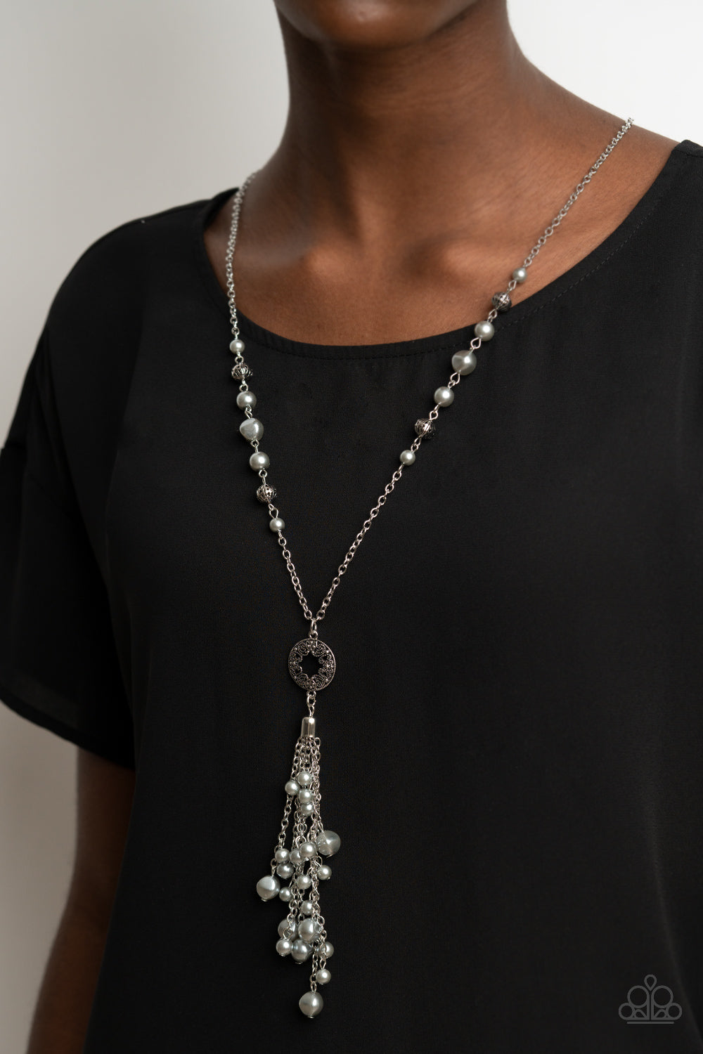 Tasseled Treasure - Silver Necklace - Sabrina's Bling Collection