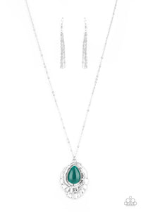Titanic Trinket - Green Cat's Eye Stone Necklace - Sabrina's Bling Collection