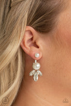 Load image into Gallery viewer, Extra Elite - White Earrings Paparazzi Accessories - Sabrina&#39;s Bling Collection