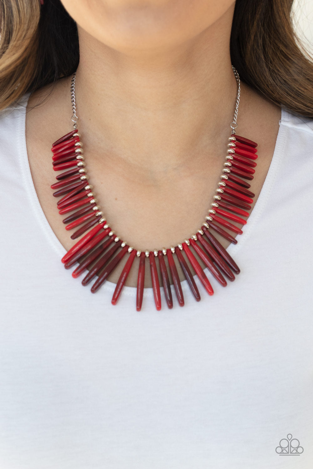 Out of My Element - Red Necklace Paparazzi Accessories - Sabrina's Bling Collection