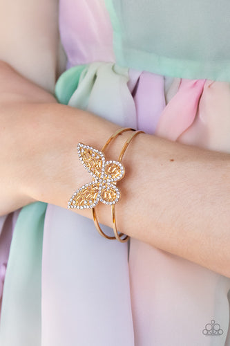 Butterfly Bella - Gold & Rhinestone Bracelet - Sabrinas Bling Collection