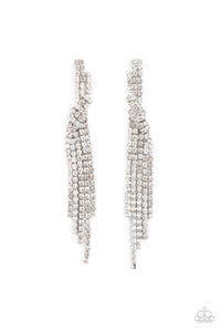 Cosmic Candescence - White Rhinestone Earrings - Sabrina's Bling Collection