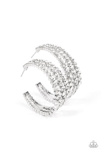 Cosmopolitan Cool - White Hoop Earrings - 2022 EMP Exclusive - Sabrina's Bling Collection