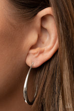 Load image into Gallery viewer, CURVE Your Appetite - Silver Hoop Earrings - Sabrinas Bling Collection