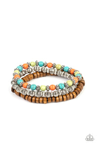 ESCAPADE Route - Multi Wood & Stone Bracelet - Sabrina's Bling Collection