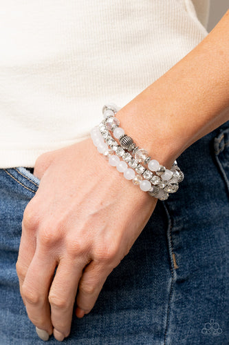 Ethereal Etiquette - White Bracelet - Sabrina's Bling Collection