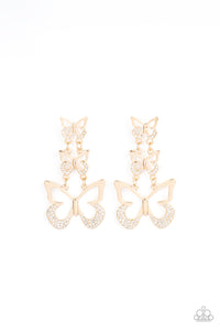 Flamboyant Flutter - Gold Butterfly Earrings - Sabrina's Bling Collection