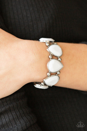 Flamboyant Tease - White  Bracelet- Sabrina's Bling Collection