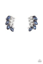 Load image into Gallery viewer, Flawless Fronds - Blue &amp; White Earrings - Sabrina&#39;s Bling Collection