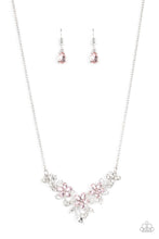 Load image into Gallery viewer, Floral Fashion Show - Pink Rhinestone Necklace - Sabrina&#39;s Bling Collection