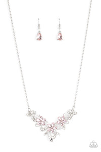 Floral Fashion Show - Pink Rhinestone Necklace - Sabrina's Bling Collection