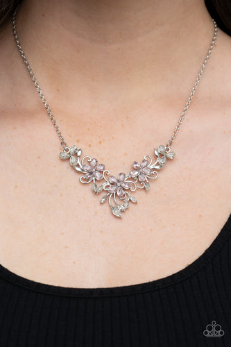 Floral Fashion Show - Pink Rhinestone Necklace - Sabrina's Bling Collection