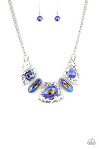 Futuristic Fashionista - Blue Oil Spill Necklace - Sabrina's Bling Collection