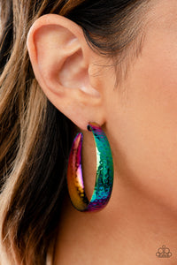 Futuristic Flavor - Multi Oil Spill Hoop Earrings - Life Of The Party 09/22 - Sabrinas Bling Collection