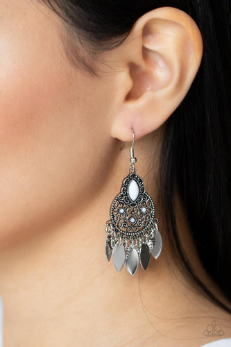 Galapagos Glamping - White Earrings - Sabrina's Bling Collection