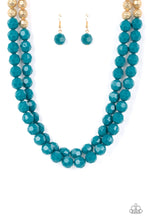 Load image into Gallery viewer, Greco Getaway - Blue &amp; Gold Necklace - Sabrina&#39;s Bling Collection