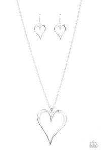 Hopelessly In Love - Silver Hammered Heart Necklace - Sabrina's Bling Collection