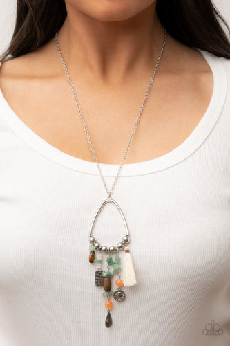 Listen to Your Soul - Green Stone & Wood Necklace - Sabrina's Bling Collection