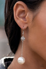 Load image into Gallery viewer, Nautical Nostalgia - White Pearl Earrings - April 2022 Fashion Fix - Sabrina&#39;s Bling Collection