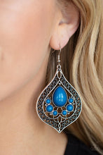 Load image into Gallery viewer, New Delhi Nouveau - Blue Filigree Earrings - Sabrina&#39;s Bling Collection
