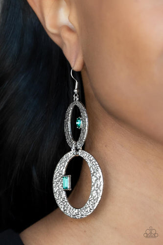 OVAL and OVAL Again - Green Earrings - Sabrina's Bling Collection