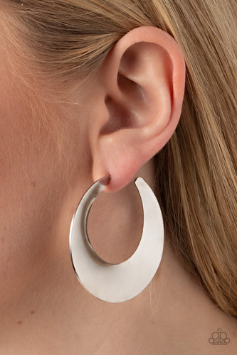 Power Curves - Silver Hoop Earrings - Sabrina's Bling Collection