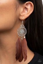 Load image into Gallery viewer, Pretty in PLUMES - Brown Feather Earrings - Sabrina&#39;s Bling Collection