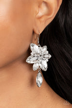 Load image into Gallery viewer, Radiant Retrospection - White Rhinestone Earrings - Sabrina&#39;s Bling Collection