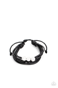 Rest Easy - White Stone & Leather Bracelet - Sabrinas Bling Collection
