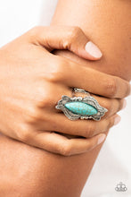 Load image into Gallery viewer, Sahara Serendipity - Blue Turquoise Feather Ring - Sabrina&#39;s Bling Collection
