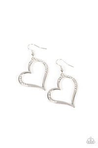 Tenderhearted Twinkle - White Heart Earrings - Sabrina's Bling Collection
