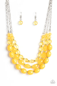 Tropical Hideaway - Yellow Necklace - Sabrina's Bling Collection