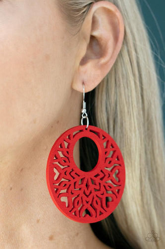 Tropical Reef - Red Wood Earrings - Sabrina's Bling Collection
