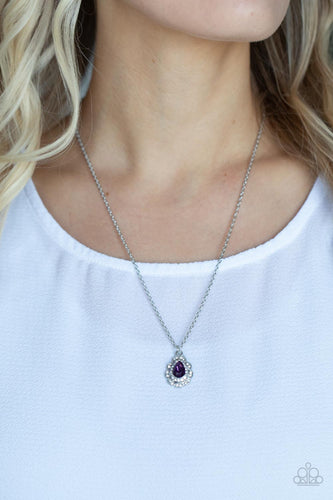 Vintage Validation - Purple Teardrop Necklace - Sabrina's Bling Collection