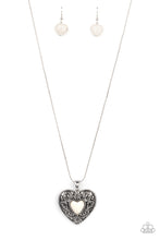 Load image into Gallery viewer, Wholeheartedly Whimsical - White Stone Heart Necklace - Sabrinas Bling Collection