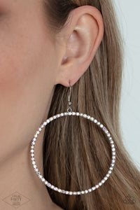 Wide Curves Ahead - Multi Iridescent Hoop Earrings - Sabrinas Bling Collection