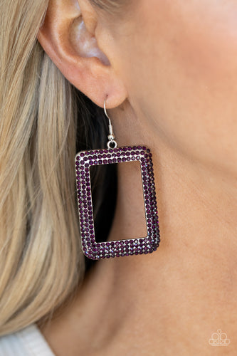 World FRAME-ous - Purple Earrings - Sabrina's Bling Collection