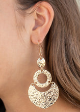 Load image into Gallery viewer, Shimmer Suite - Gold Earring Paparazzi Accessories - Sabrina&#39;s Bling Collection