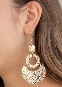 Shimmer Suite - Gold Earring Paparazzi Accessories - Sabrina's Bling Collection