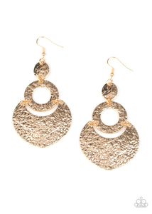 Shimmer Suite - Gold Earring Paparazzi Accessories - Sabrina's Bling Collection