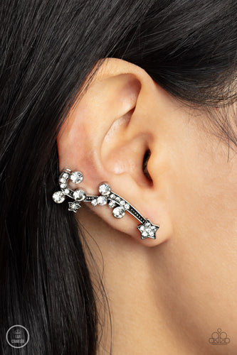 Astral Anthem - White Ear Crawler Earrings - Sabrinas Bling Collection