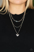Load image into Gallery viewer, Bountiful Butterflies - White Rhinestone Necklace - Sabrina&#39;s Bling Collection