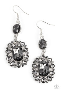 Capriciously Cosmopolitan - Silver Hematite Rhinestone Earrings - Sabrinas Bling Collection
