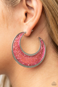 Charismatically Curvy - Pink Acrylic Hoop Earrings - Sabrina's Bling Collection