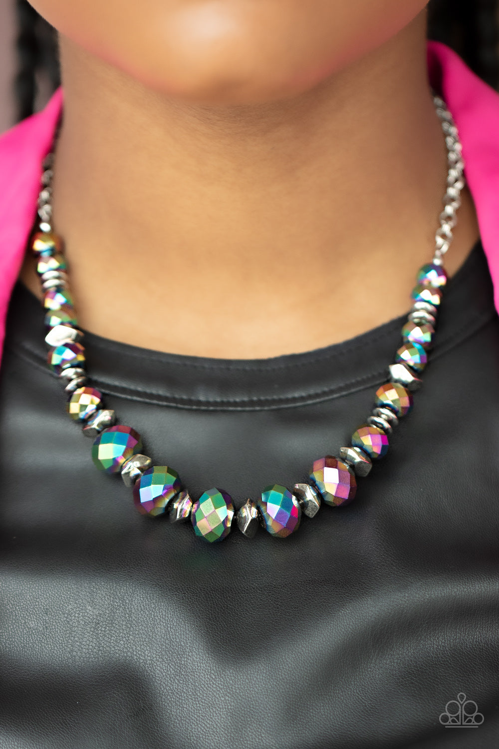 Cosmic Cadence - Multi Oil Spill Necklace - Sabrinas Bling Collection