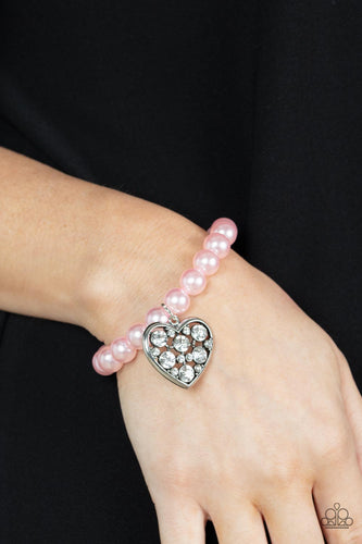 Cutely Crushing - Pink Pearl Heart Bracelet - Sabrina's Bling Collection