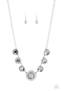 Extravagant Extravaganza - Silver Smoky Rhinestone Necklace - Sabrina's Bling Collection