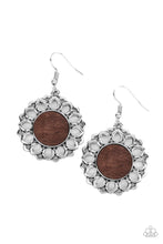 Load image into Gallery viewer, Farmhouse Fashionista - Brown Wood Flower Earrings - Sabrina&#39;s Bling Collection