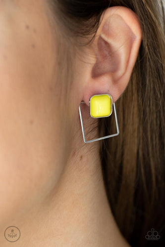 FLAIR and Square - Yellow Earrings - Sabrina's Bling Collection