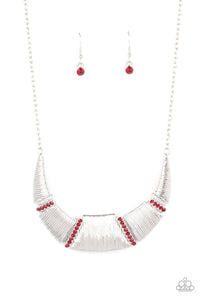 Going Through Phases - Red & Silver Necklace - Sabrina's Bling Collection